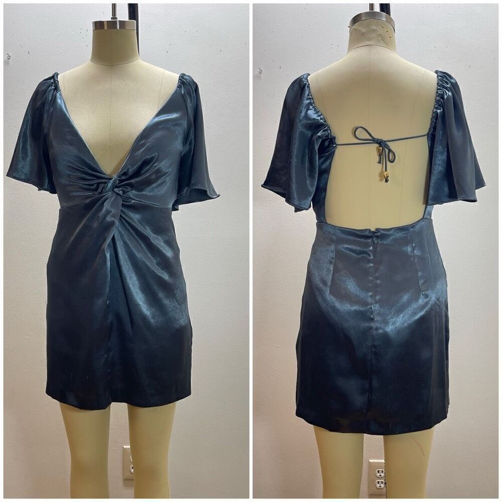 Free People Holly Mini Dress Blue - Picture 3 of 3